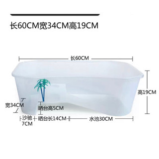 Bể nuôi rùa nhựa - Chậu nuôi rùa nhựa có nắp KT 60x34x19cm