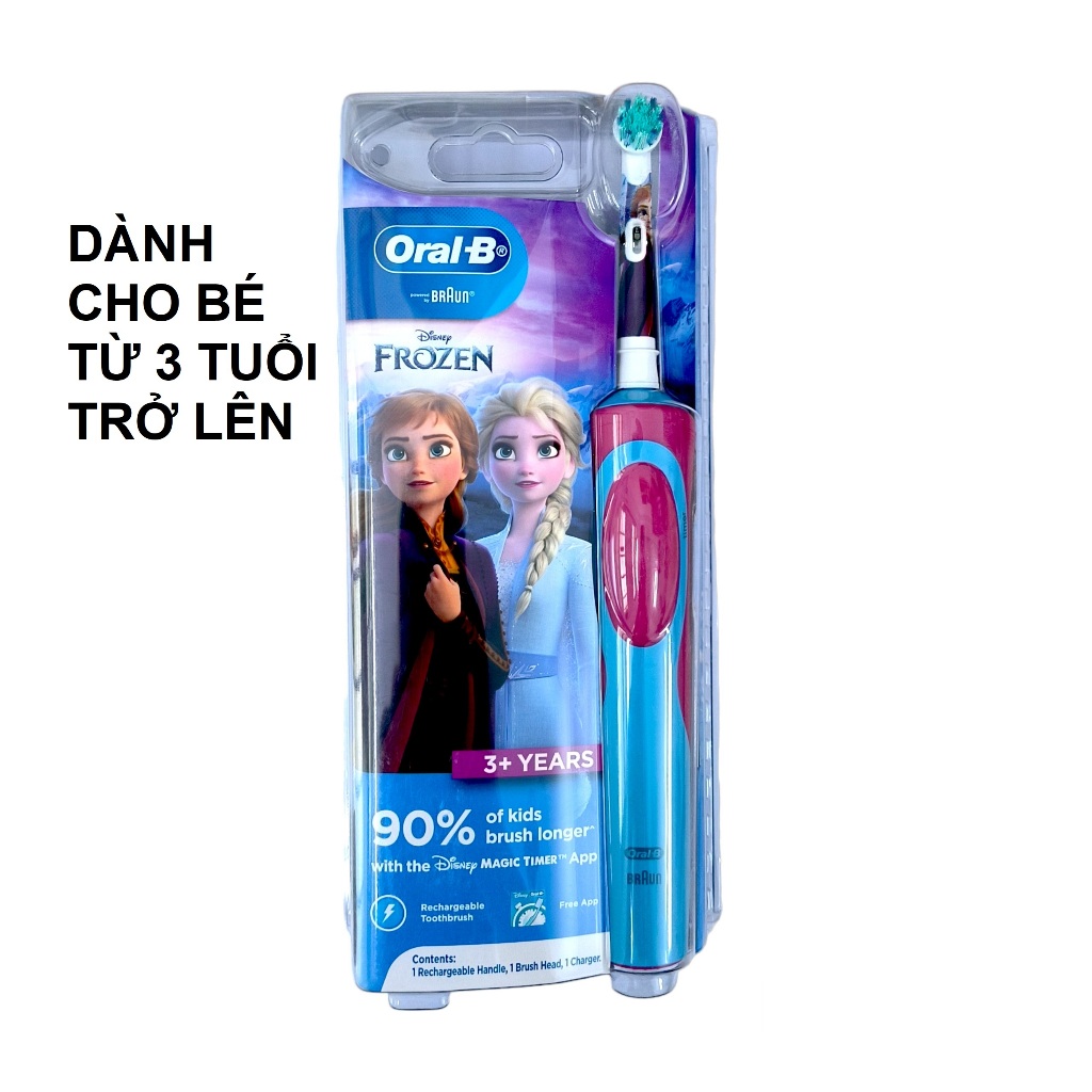 Bàn chải điện Oral-B Stages Power Princess cho bé gái trắng răng, sạch mảng bám BeautiMax