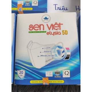 Khẩu trang y tế 5d Sen việt cao cấp hộp 20 cái, bịch riêng từng cái