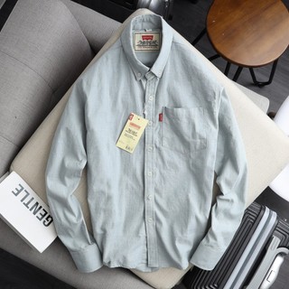 Áo sơ mi nam dài tay LVS cao cấp màu XÁM vải Oxford The Men Show