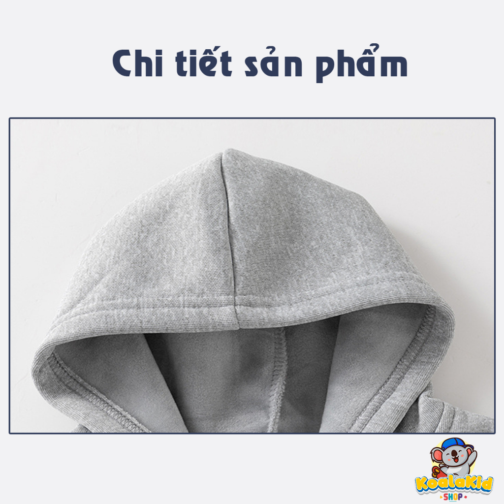 Áo khoác thu đông lót nỉ bé trai WELLKIDS Áo nỉ có mũ cho bé từ 2-7 tuổi