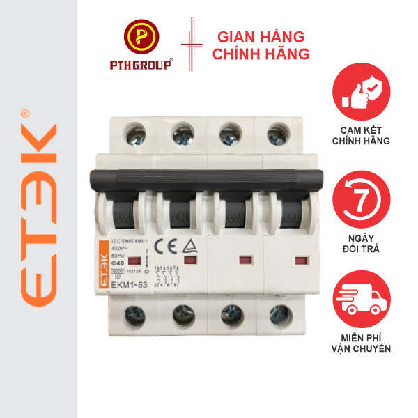 CB AC 3 Pha ETEK 40A, 50A, 63A, 125A 4P