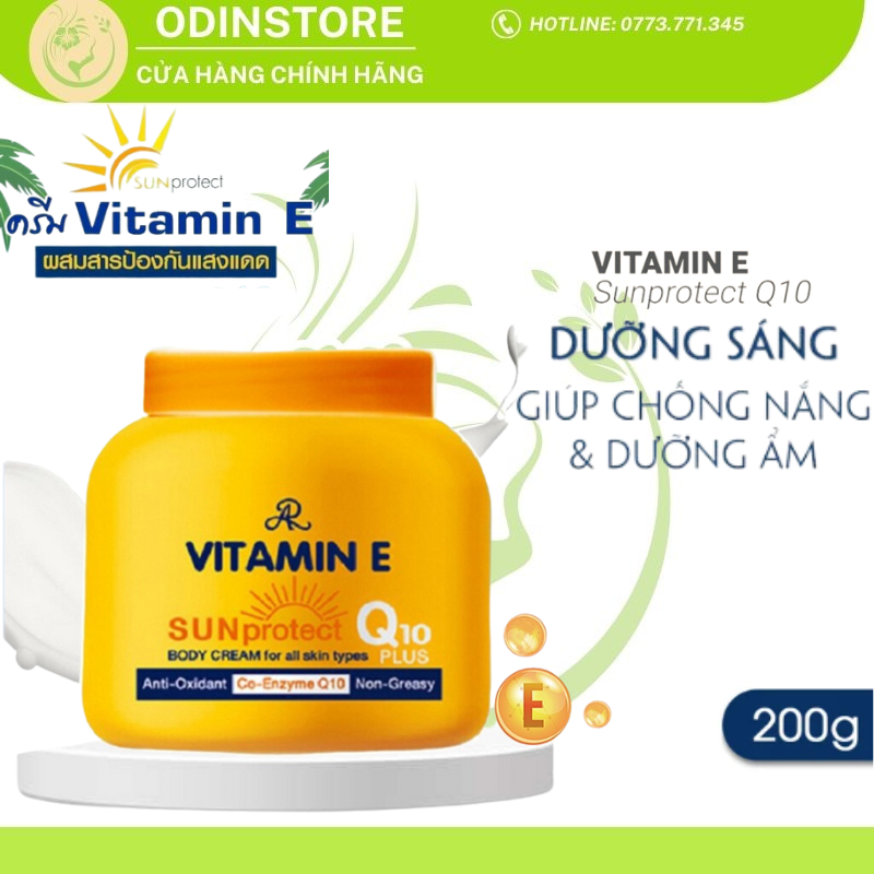 Kem Dưỡng thể body Chống Nắng Vitamin E Sun Protect Q10 Plus Aron 200ml Thái Lan