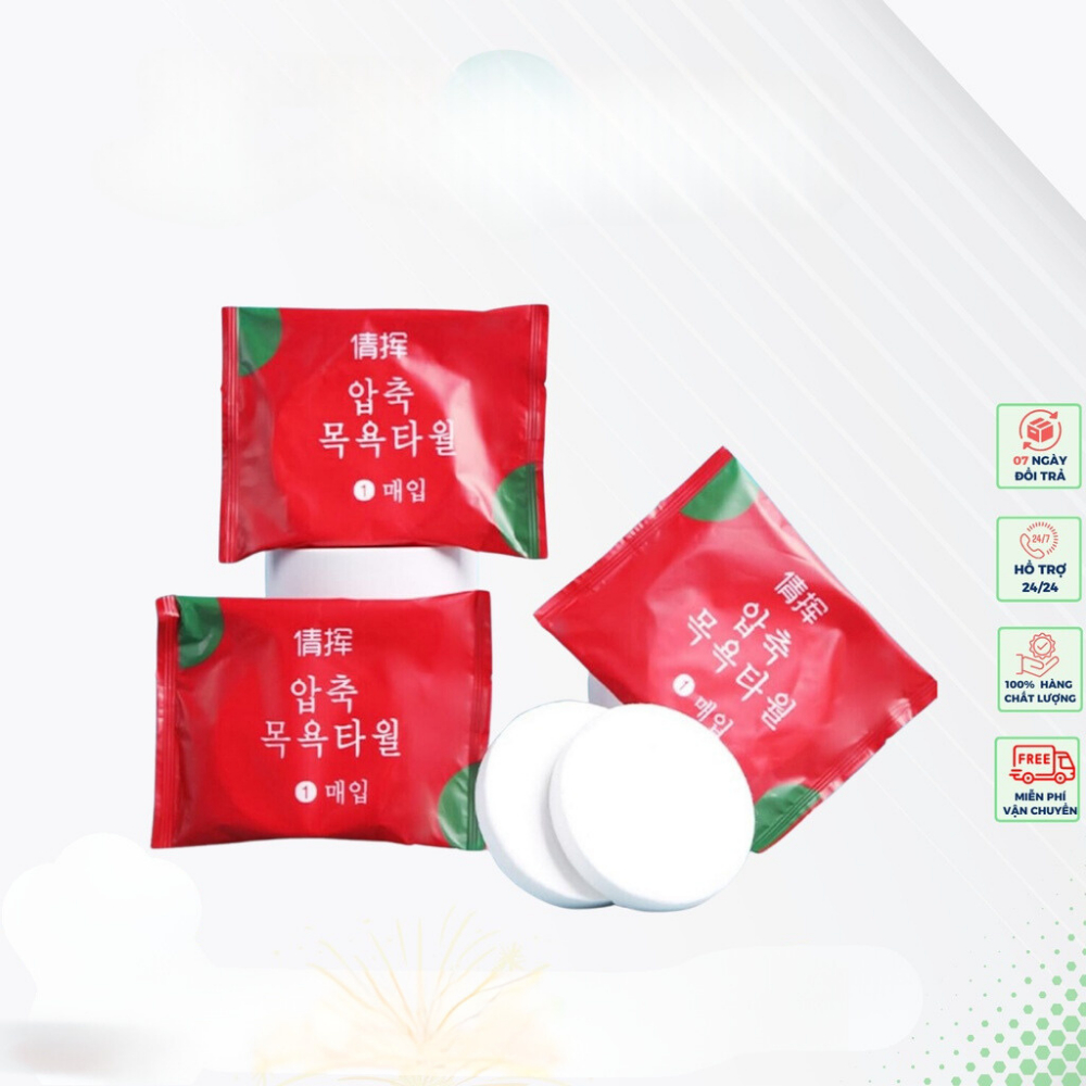 Khăn Nén Castle Hàn Quốc - Khăn Lau Mặt Dùng 1 Lần - encosmetics - Chính Hãng- HL SHOPPP