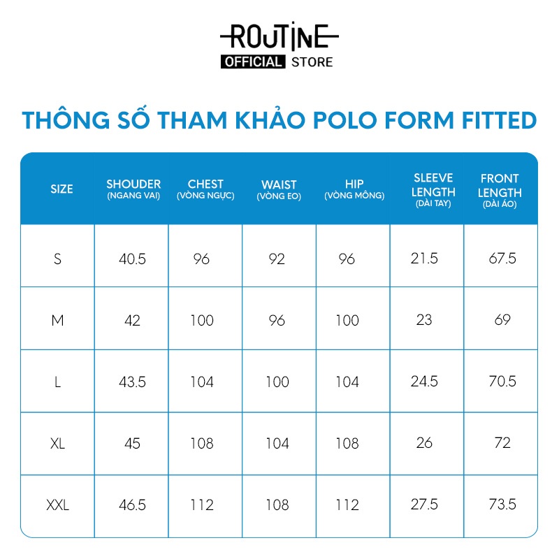 Áo Polo Nam Tay Bo Phối Màu Form Fitted - Routine 10S23POL018