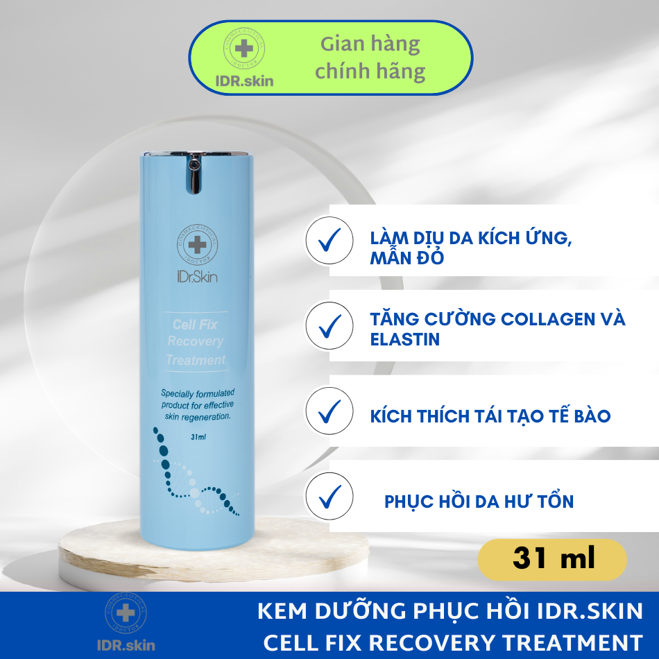 Kem dưỡng da mặt IDr.Skin Cell Fix Recovery Treatment tái tạo và phục hồi da bị kích ứng hư tổn 31ml