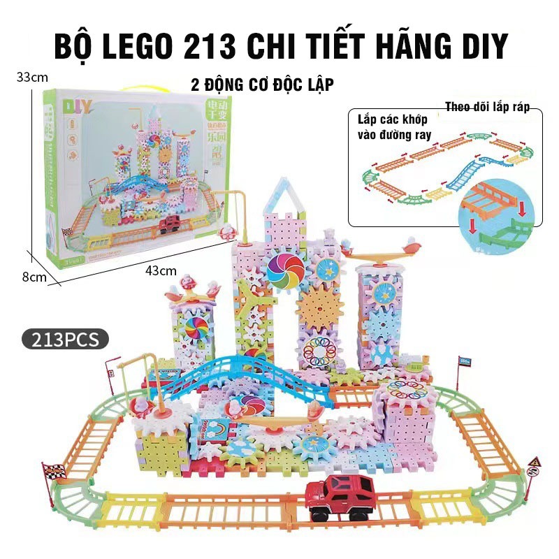 Đồ chơi Lắp ráp lego mô hình xoay bánh răng 83/135/203/213 chi tiết cho bé phát triển tư duy