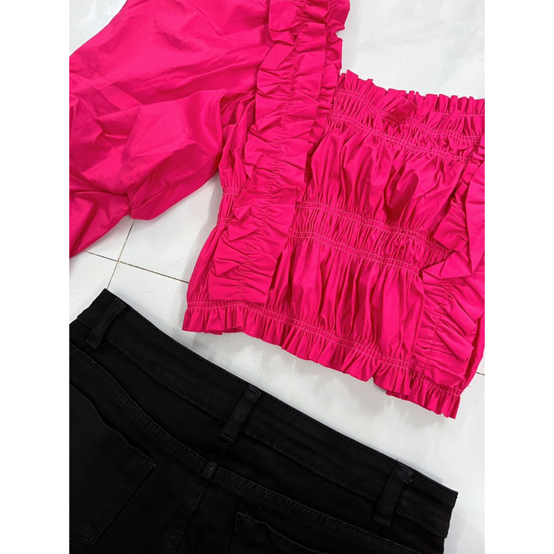 Set váy áo T&D váy denim co dãn