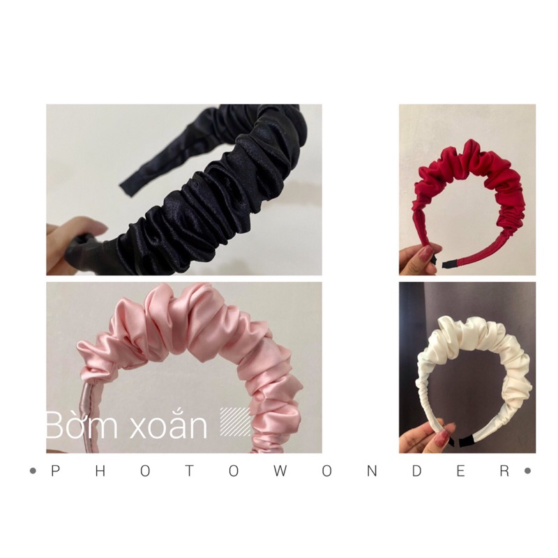 Bờm lụa nhún bản to cho mẹ và bé