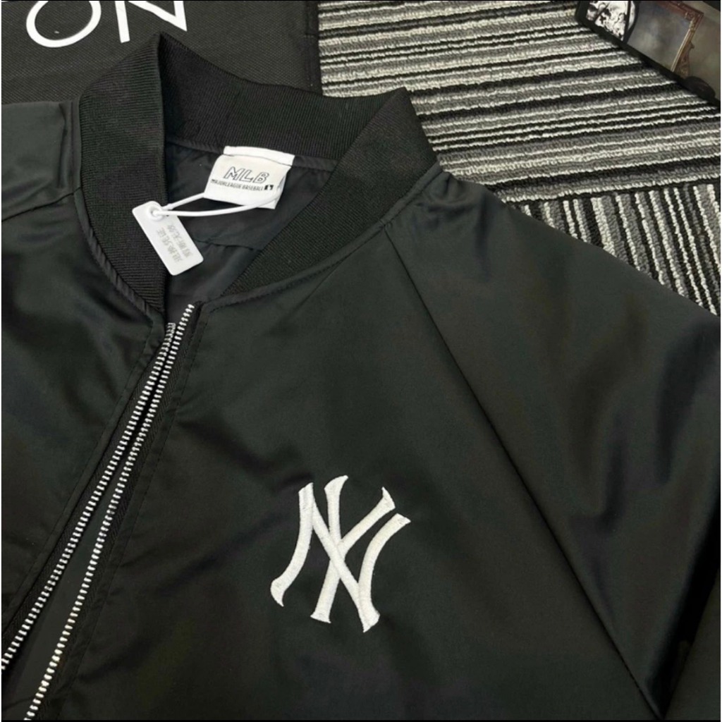 Áo Khoác Gió Bomber NY MLB Logo Thêu - Áo Khoác Gió Chất Dù 2 Lớp Phong Cách Hàn Quốc