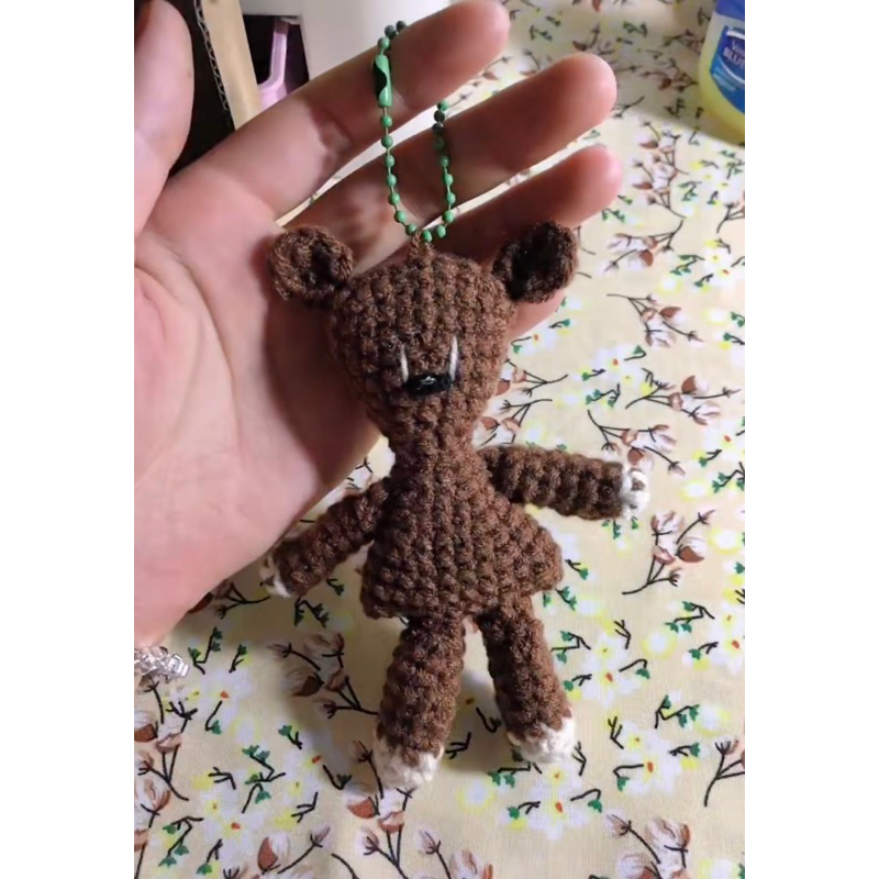 GẤU TEDDY MR.BEAN BẰNG LEN MỀM MỊN CÓ SIZE NHỎ LÀM MÓC KHOÁ SIÊU ĐÁNG YÊU