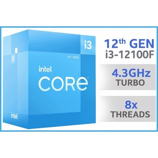 CPU intel core i3 12100F( 4 NHÂN 8 LUỒNG / 3.3 - 4.3 GHZ / 12MB ) Socket LGA 1700 Tray NEW BH 36 tháng