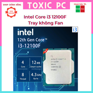 Cpu intel core i3 12100f socket lga 1700 tray new bh 36 tháng