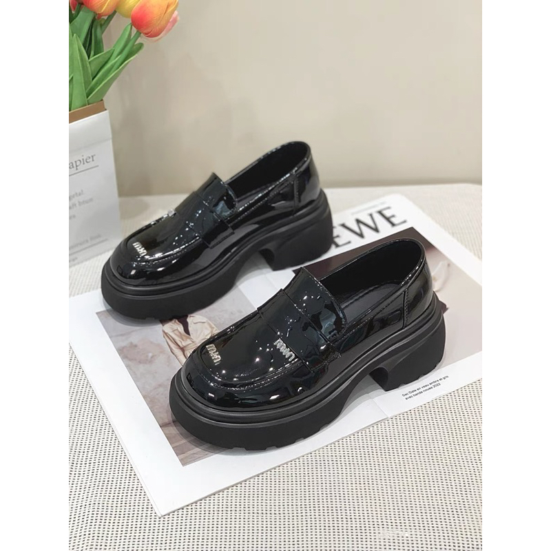 Giày moca đế chunky da bóng siêu mềm Min Min cao cấp 1127