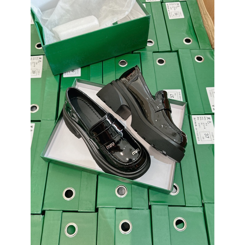 Giày moca đế chunky da bóng siêu mềm Min Min cao cấp 1127