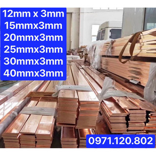 Đồng thanh cái ,đồng đỏ dày 3mm chiều dài 1m