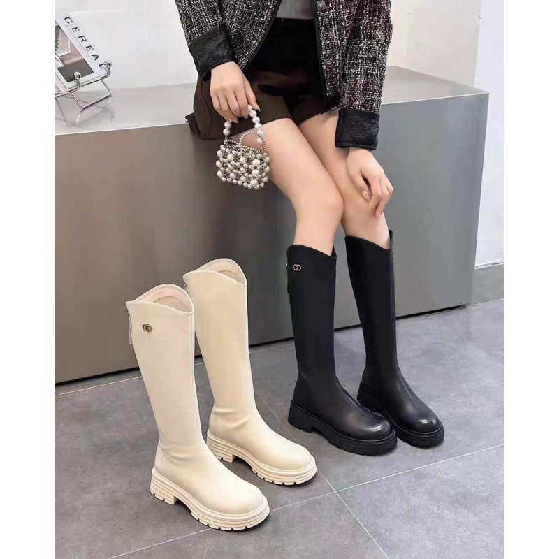 Boots gối vạt bầu - Bunny Shoes (M443)