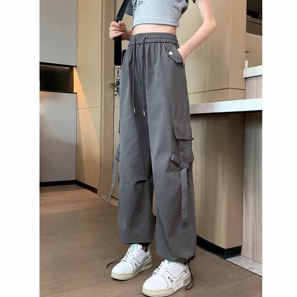 Quần ống rộng kaki 4 túi - Quần hộp cargo pants unisex nam nữ 3 màu trắng, đen, xám, hồng siêu hot