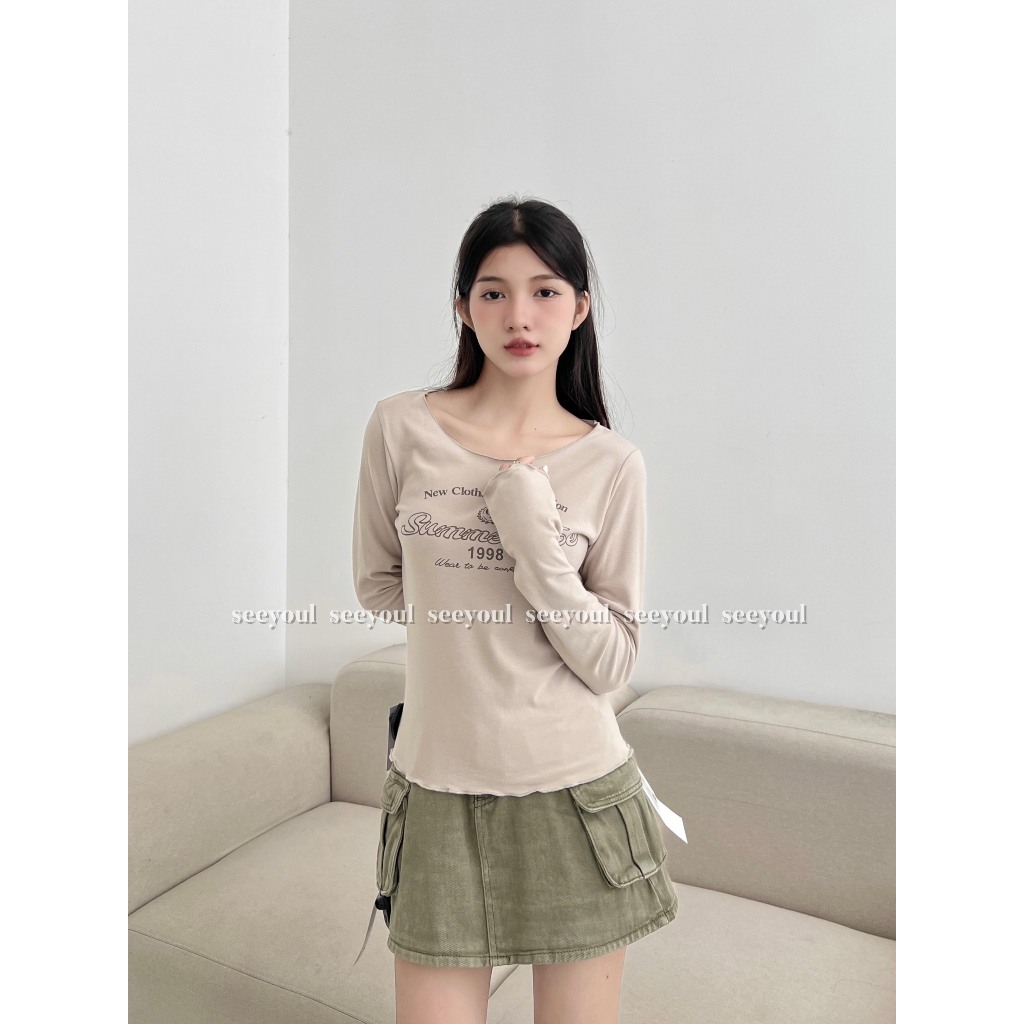 Áo thun dài tay in số 1998-