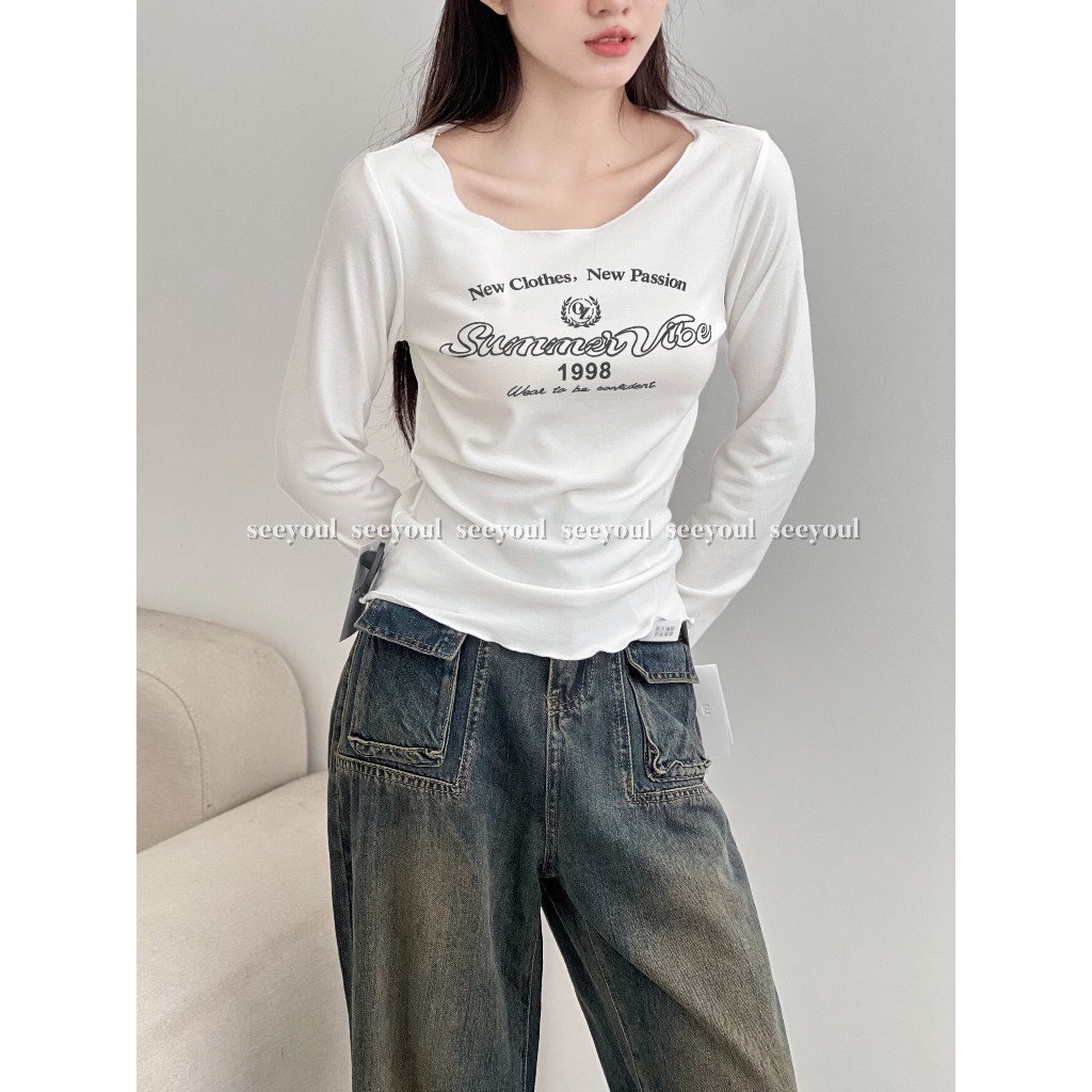 Áo thun dài tay in số 1998-