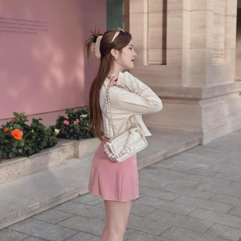 Sét 3 món áo khoác dài tay áo trong phối chân vay ngắn chữ a siêu xinh cho các nàng