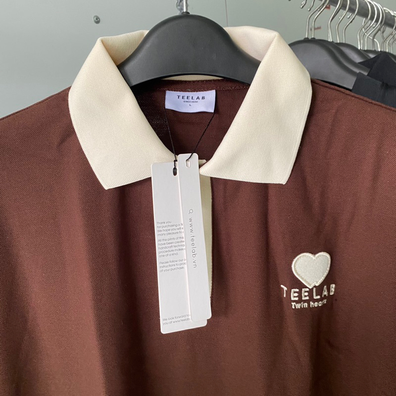 Áo Polo Teelab Nâu Thêu Trái Tim Size L