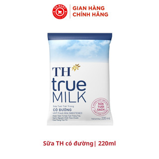 Thùng 48 bịch sữa TH true MILK có đường 220ml