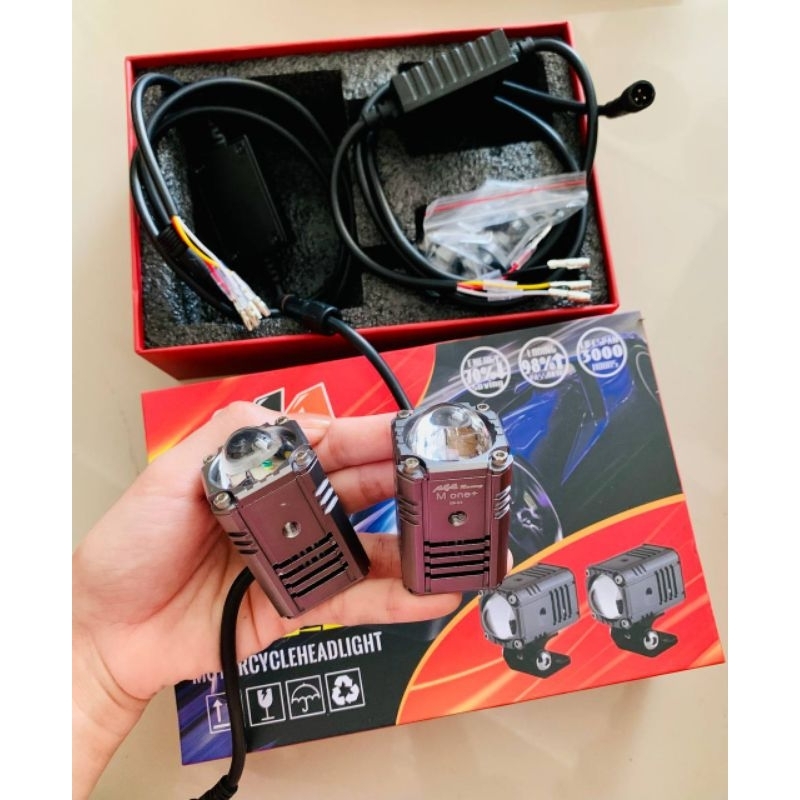 Bi cầu Mini 2 màu M ONE + chính hãng MA RACING, 1 bóng 35W