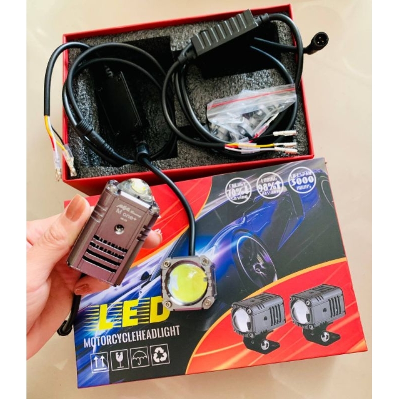 Bi cầu Mini 2 màu M ONE + chính hãng MA RACING, 1 bóng 35W