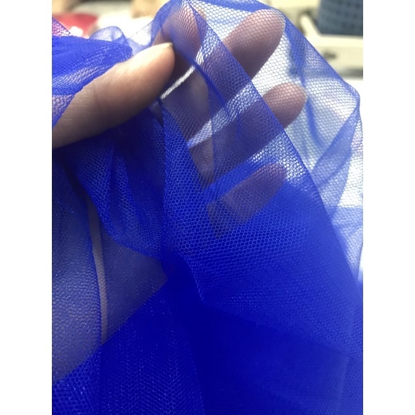 Vải voan lưới màu xanh dương mềm mịn siêu xinh (khổ 2m2)may đầm váy ,thiết kế thời trang