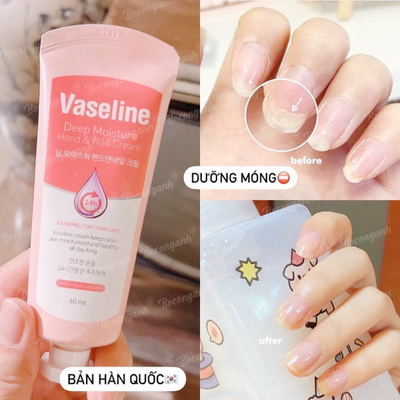 dưỡng tay vaseline Deep Moisture Hand & Nail Cream 60mL hàn quốc