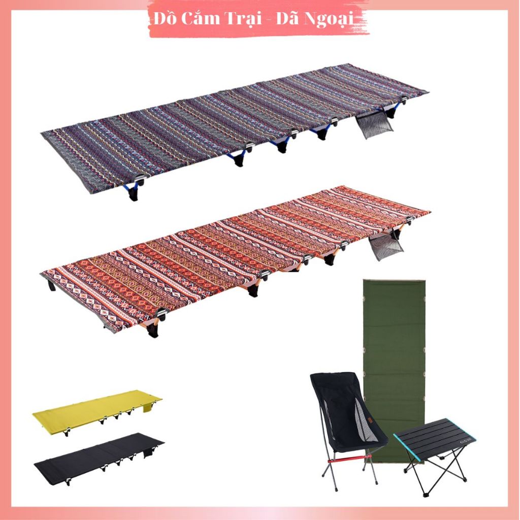 Giường gấp gọn cắm dã ngoại trại hợp kim nhôm siêu nhẹ có túi đựng chính hãng CLS giường nghỉ trưa giường bãi biển