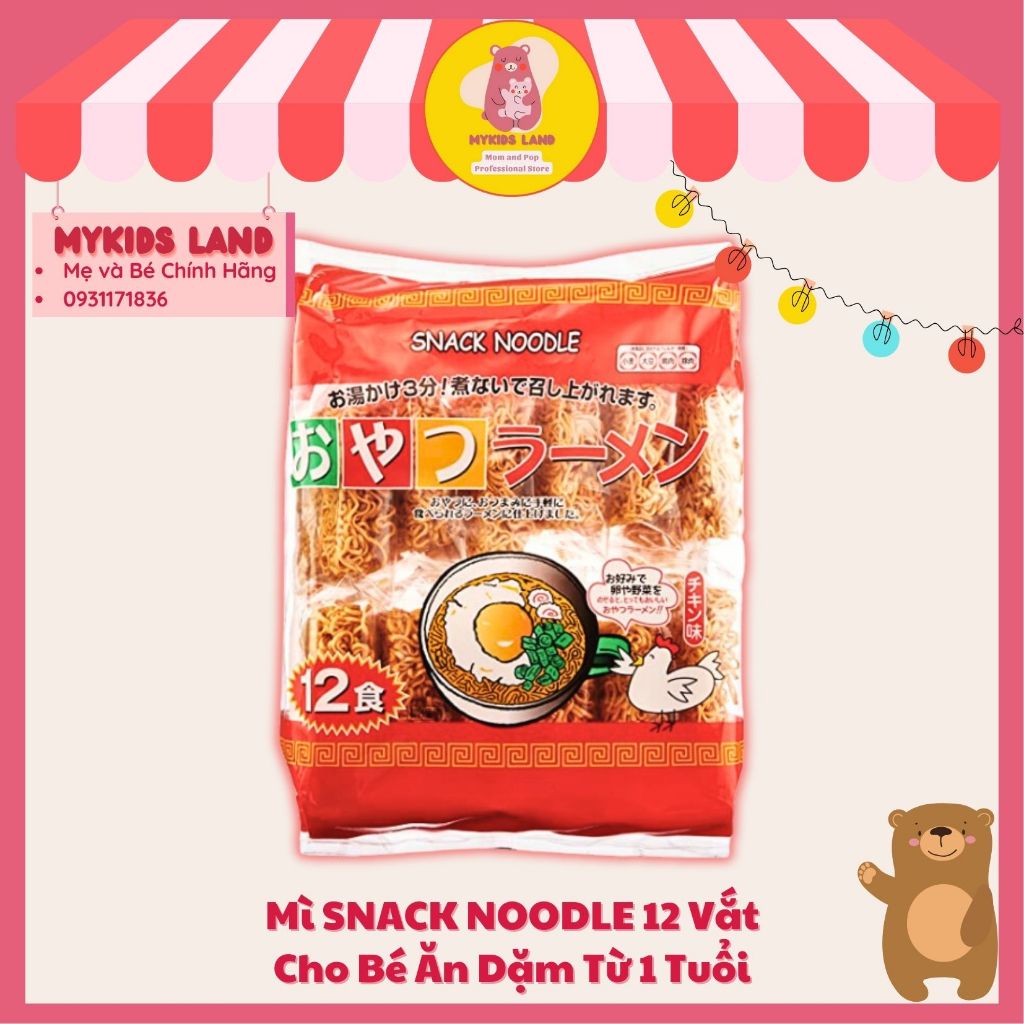 Mì Gà Tokyo SNACK NOODLE Ramen Nhật Bản Gói 12 Vắt Cho Bé Từ 12M+