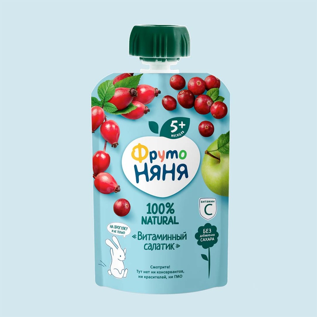 Trái Cây Nghiền FRUTO Nga Túi 90g - Hoa Quả Nghiền FRUTONANNY Cho Bé Ăn Dặm Từ 6M+