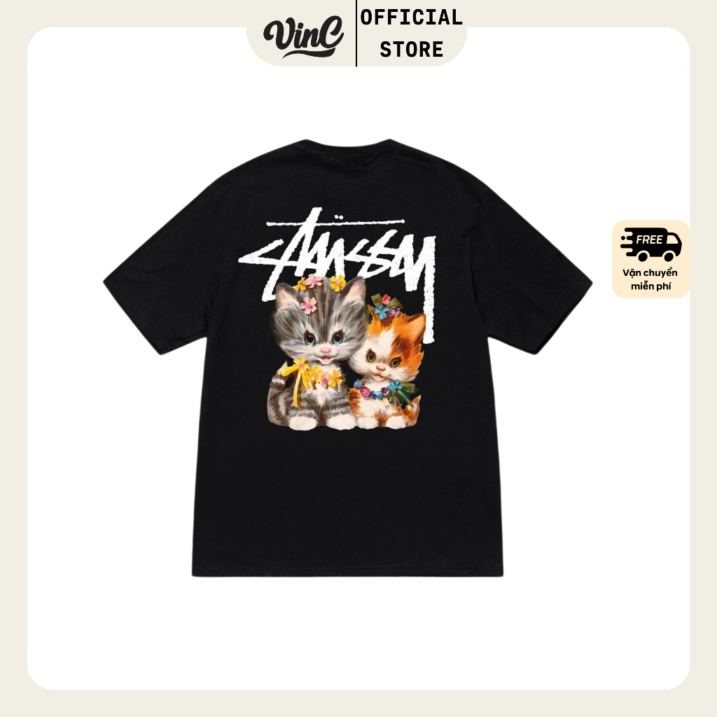 Áo thun Stussy Kittens nam nữ unisex  - CÓ SẴN