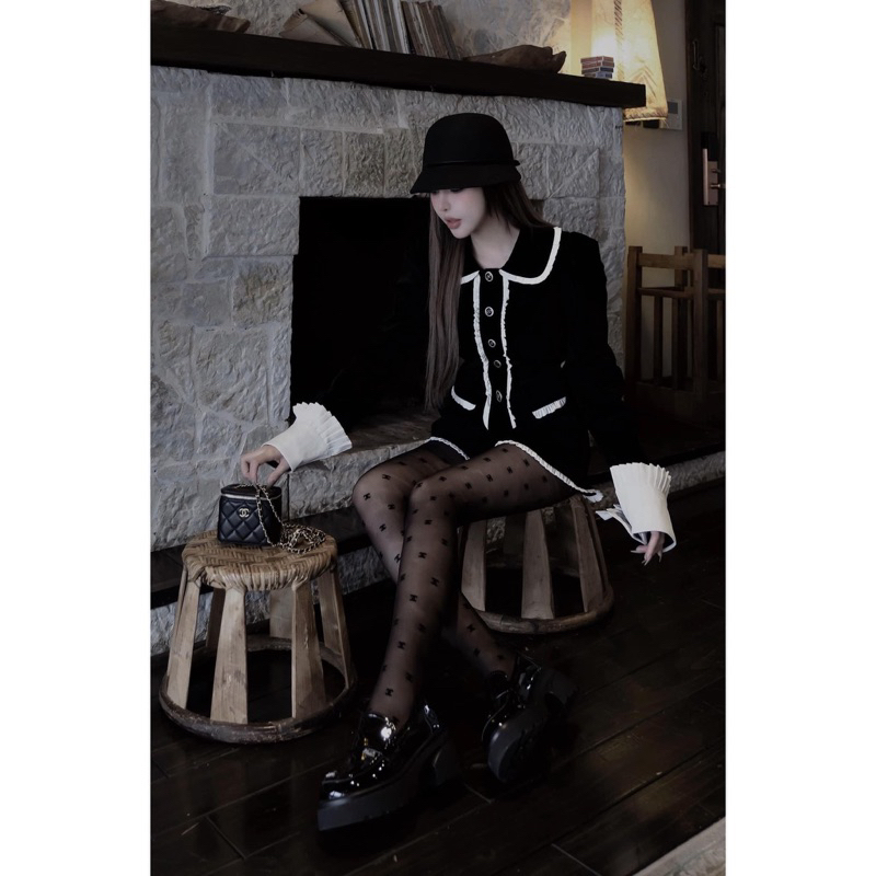 ẢNH THẬT-set nhung phối viền mai phương bùi fulltag mac 2 tem