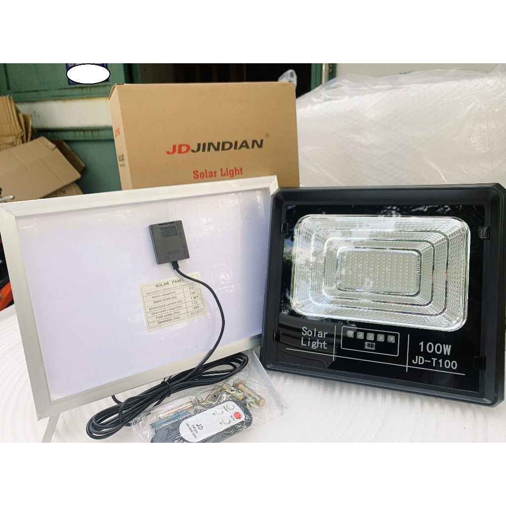 Đèn Led Năng Lượng Mặt Trời Jindian JD T100  /  JD T200  / JD T300 , Vỏ ABS, BH 24 Tháng,...