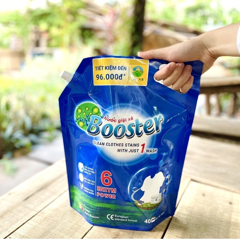 Nước giặt xả 2in1 Booster Túi loại 3.7kg/túi  hương hoa thiên nhiên