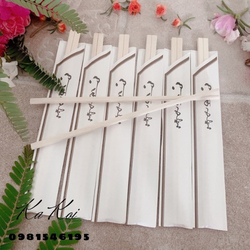 Siêu rẻ-Sét 100 đôi đũa dùng 1 lần bao đũa giấy hở ăn nhà hàng