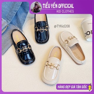 Giày dép trẻ em, dép sục da bé gái 2 màu đen và kem hình thỏ dễ thương G208 | Tiểu Yến KID