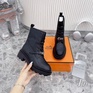 Boot hm cao cổ khoá vặn đế bằng 3cm fullbox - cerihouse