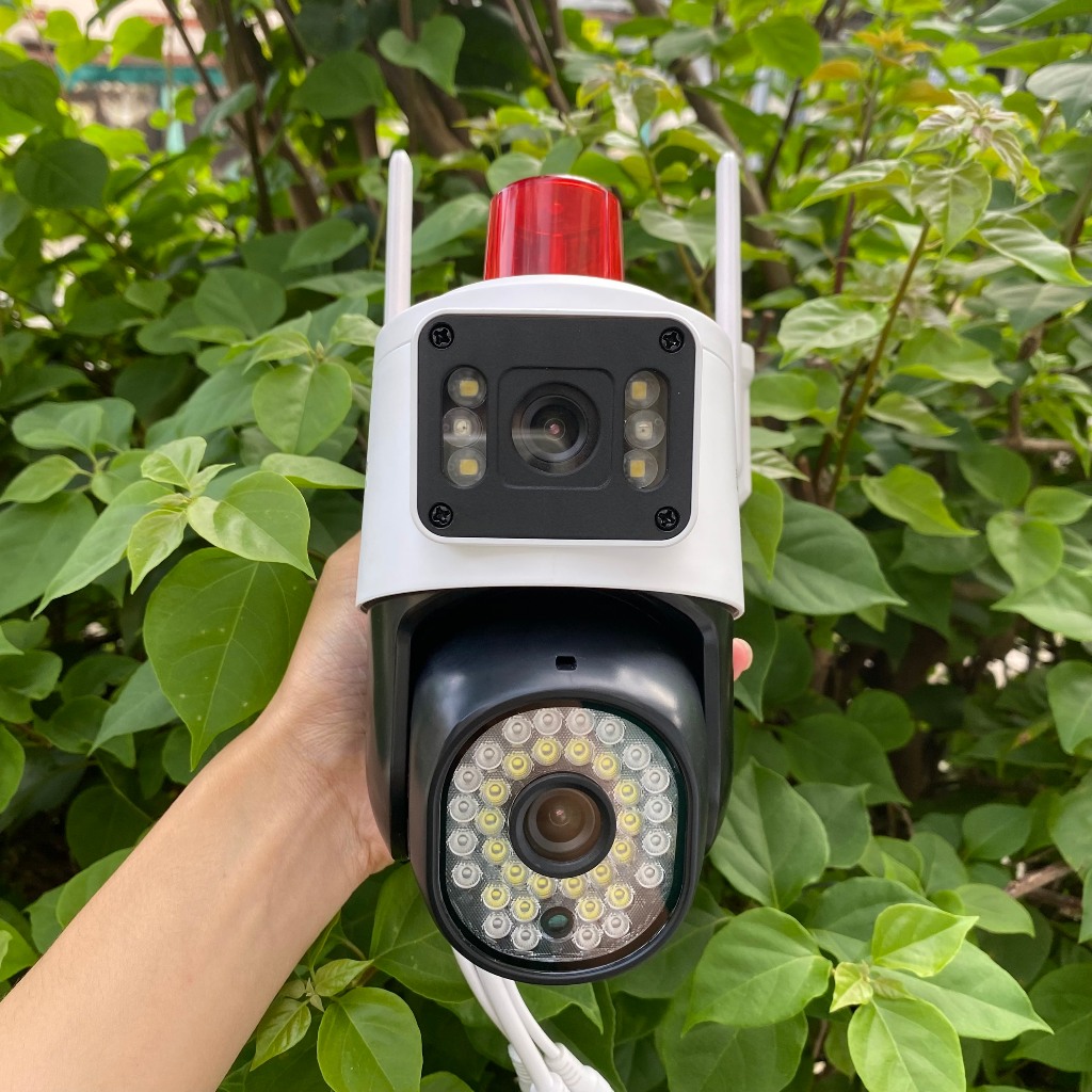 Camera Yoosee ngoài trời Q42-DS BÁO ĐỘNG 2 MẮT siêu sắc nét - 6.0MPX tích hợp còi hú