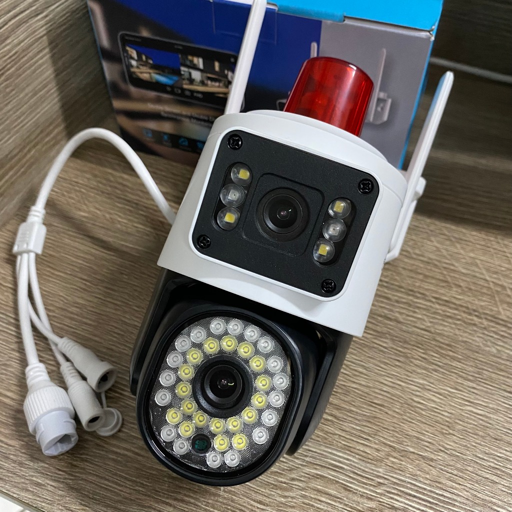 Camera Yoosee ngoài trời Q42-DS BÁO ĐỘNG 2 MẮT siêu sắc nét - 6.0MPX tích hợp còi hú