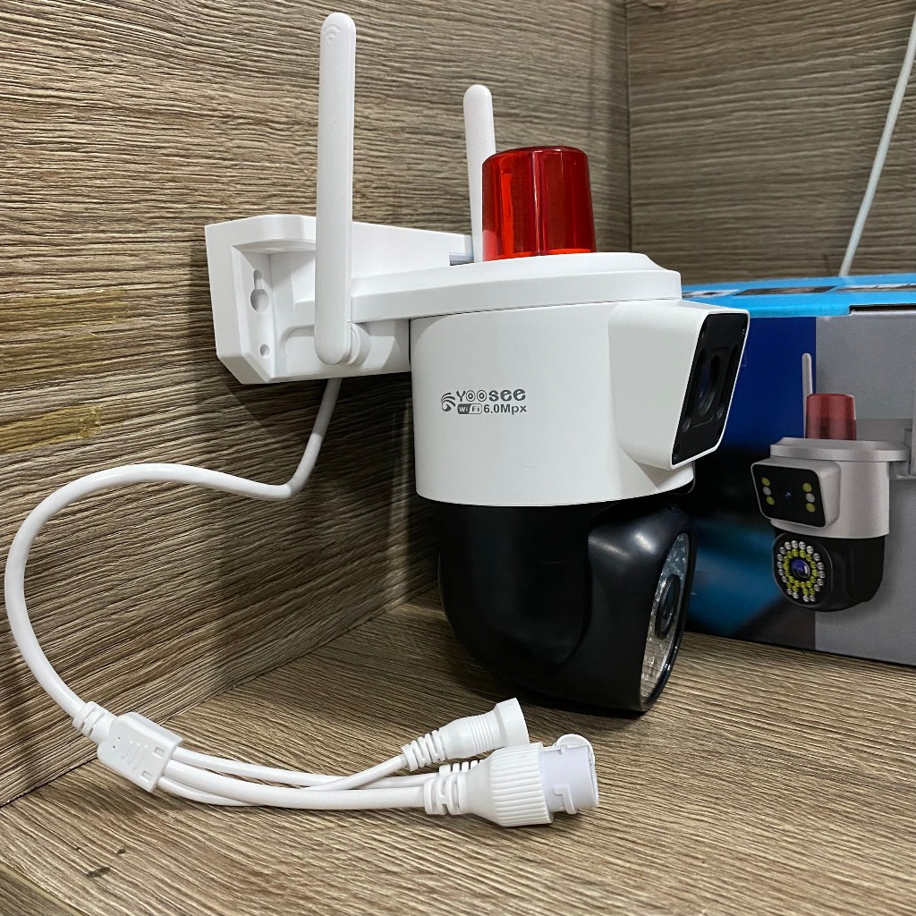 Camera Yoosee ngoài trời Q42-DS BÁO ĐỘNG 2 MẮT siêu sắc nét - 6.0MPX tích hợp còi hú