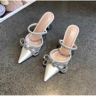 Sục nơ đá gót 7cm mũi nhọn