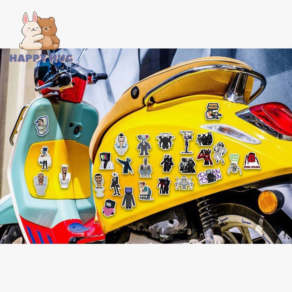 Bộ 5-50 Sticker Skibidi Toilet Cameraman TV Man Titan Speakerman, miếng dán trang trí hoạt hình dễ thương - HAPPY HUG