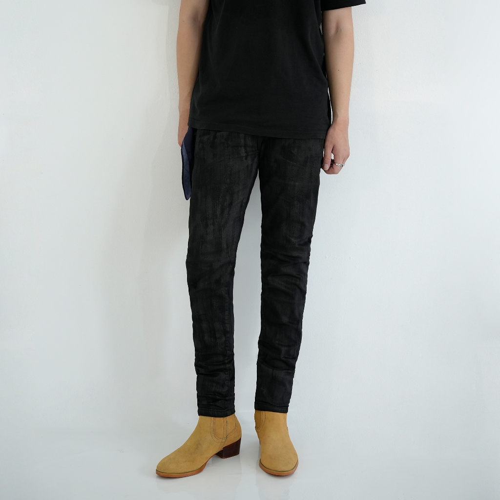 Quần Jean WAX Đen Skinny Cao Cấp - Roy Design
