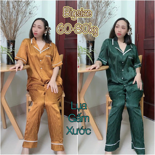 (Bigsize) Đồ bộ Lụa Xước Cao Cấp