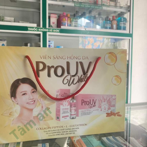 Viên trắng da ProUV White  Hỗ trợ giảm nám, sạm da, nhăn da, Giúp da trắng sáng mịn , Hạn Chế Lão Hoá Da Mờ Nám Giảm Nếp