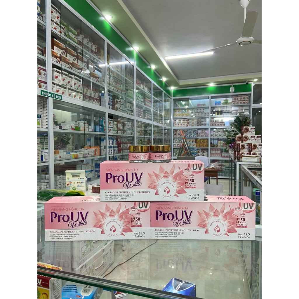 Viên trắng da ProUV White  Hỗ trợ giảm nám, sạm da, nhăn da, Giúp da trắng sáng mịn , Hạn Chế Lão Hoá Da Mờ Nám Giảm Nếp